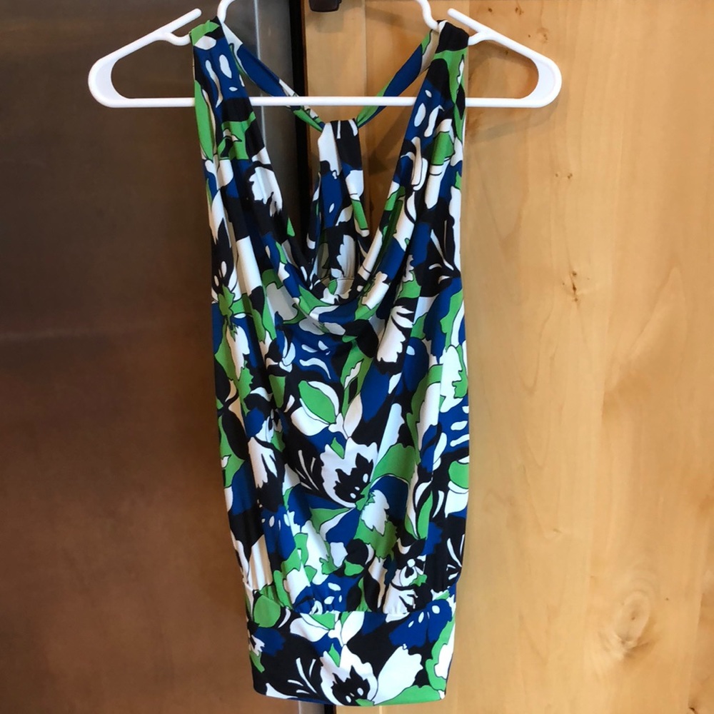 The Limited,racerback tank, banded bottom, small